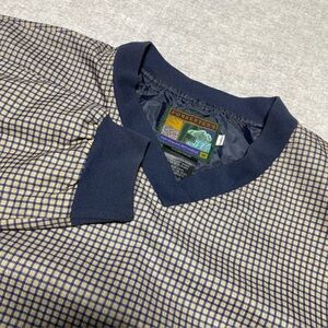 Forresters Pullover Womens Medium Brown Blue Check V Neck Golf Windbreaker